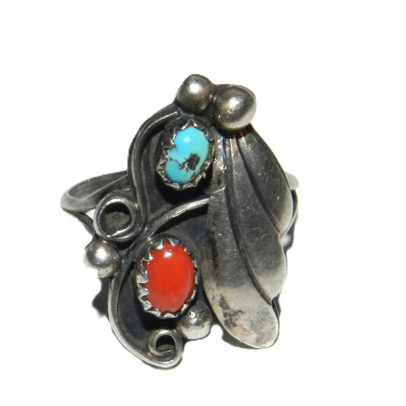 Women's Frank Ramone Navajo Sterling Silver Turquoise Ring - Picture 3 of 9